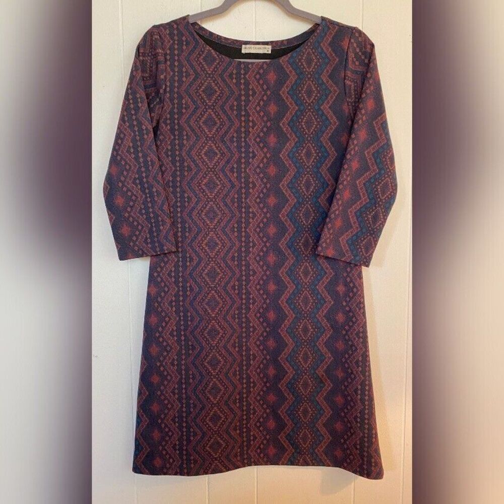 Mudo Collection Dress Women’s Small (36) Brown Multicolored Southwestern Boho